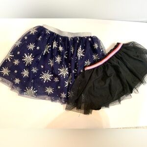 2 Girls Disney Navy Frozen Tulle Skort and 365 Kids  Black Tulle Skort Size 5
